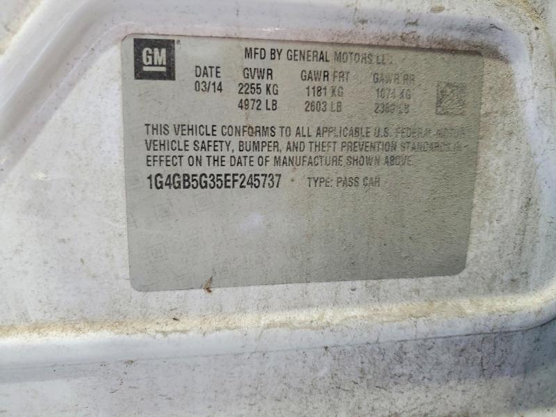 Продажа на аукционе авто 2014 Buick Lacrosse, vin: 1G4GB5G35EF245737, номер лота: 79747425