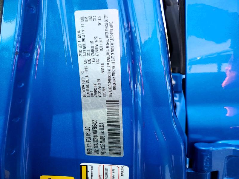 Aukcja sprzedaży 2021 Jeep Wrangler Unlimited, vin: 1C4JJXP64MW802462, numer aukcji: 46730236