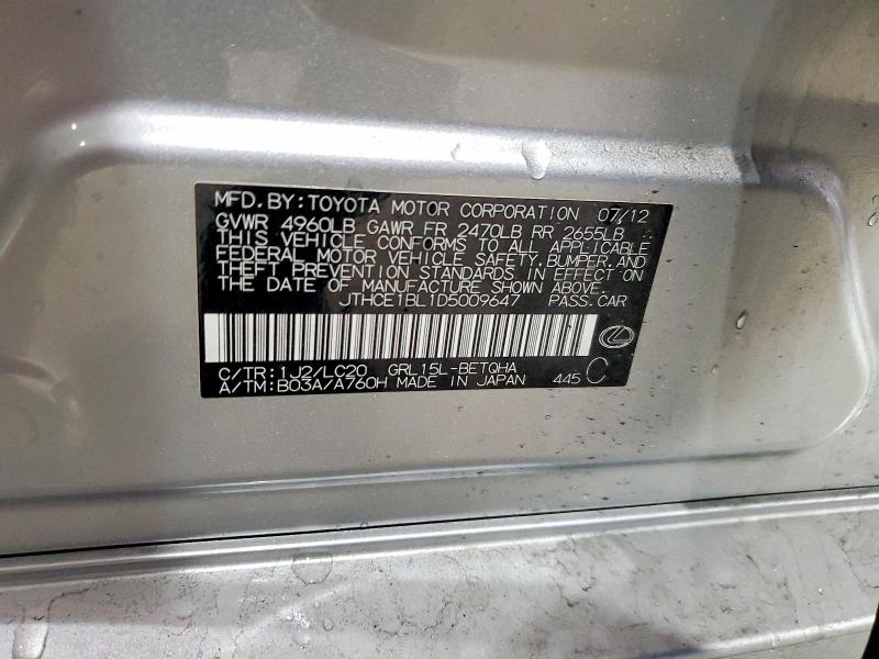 79456115 :رقم المزاد ، JTHCE1BL1D5009647 vin ، 2013 Lexus Gs 350 مزاد بيع