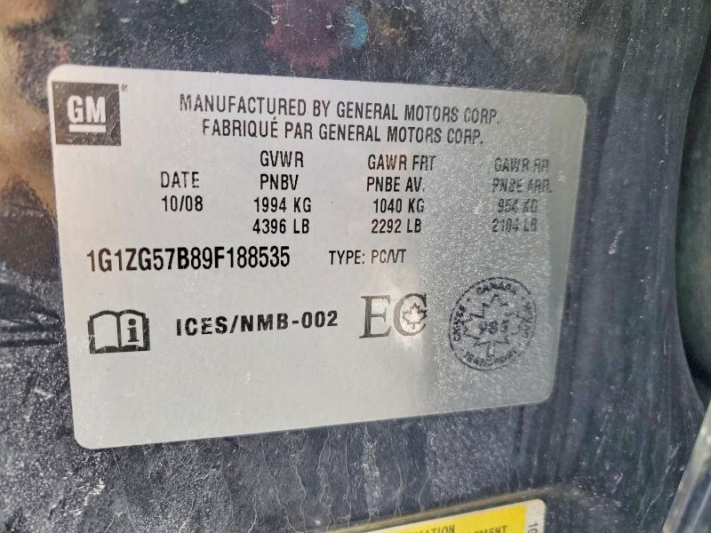 Aukcja sprzedaży 2009 Chevrolet Malibu, vin: 1G1ZG57B89F188535, numer aukcji: 46179776