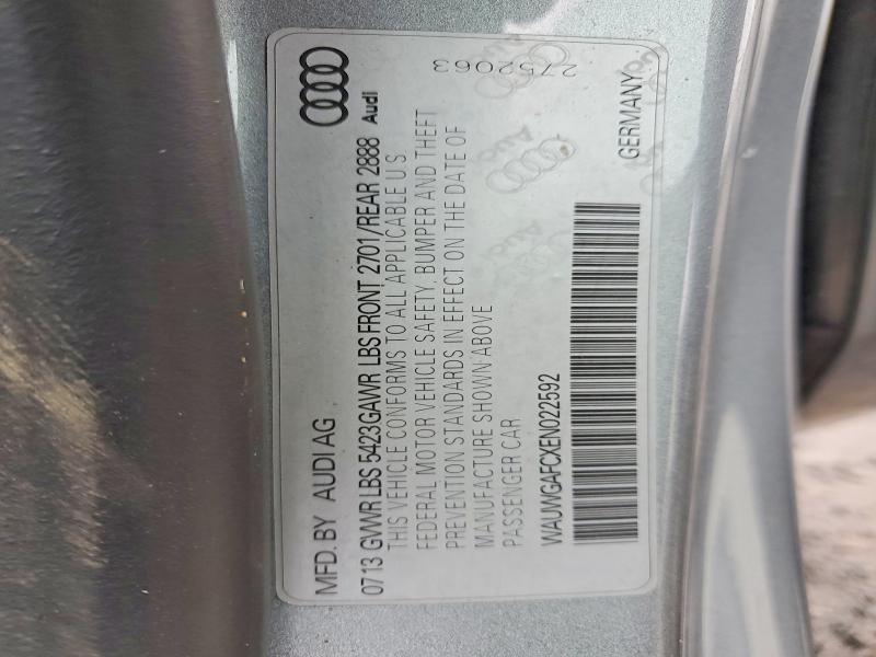 Aukcja sprzedaży 2014 Audi A7, vin: WAUWGAFCXEN022592, numer aukcji: 41724826