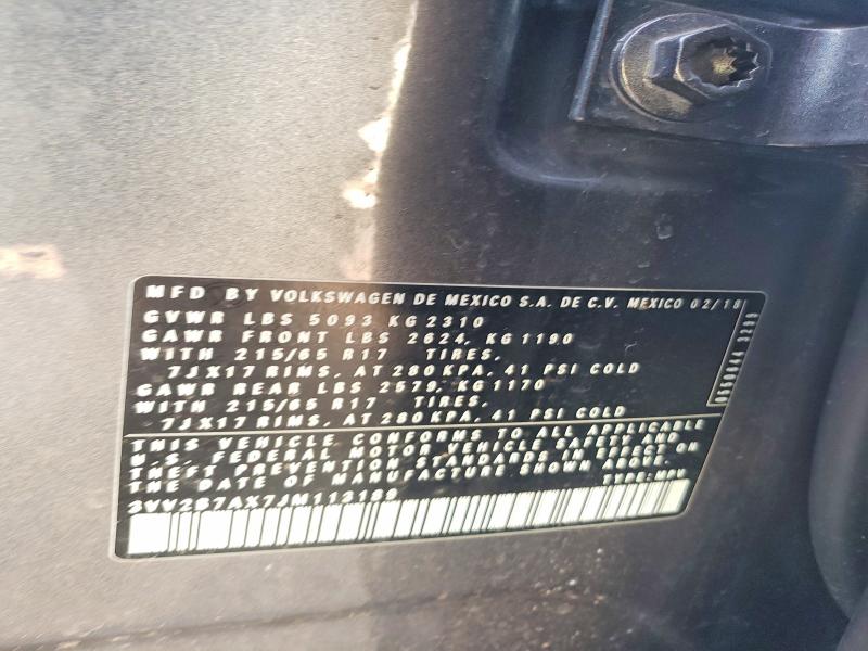 48119676 :رقم المزاد ، 3VV2B7AX7JM113189 vin ، 2018 Volkswagen Tiguan مزاد بيع