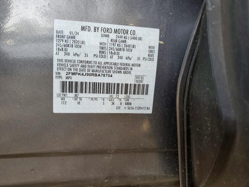 Продажа на аукционе авто 2024 Ford Edge, vin: 2FMPK4J90RBA78704, номер лота: 49003766