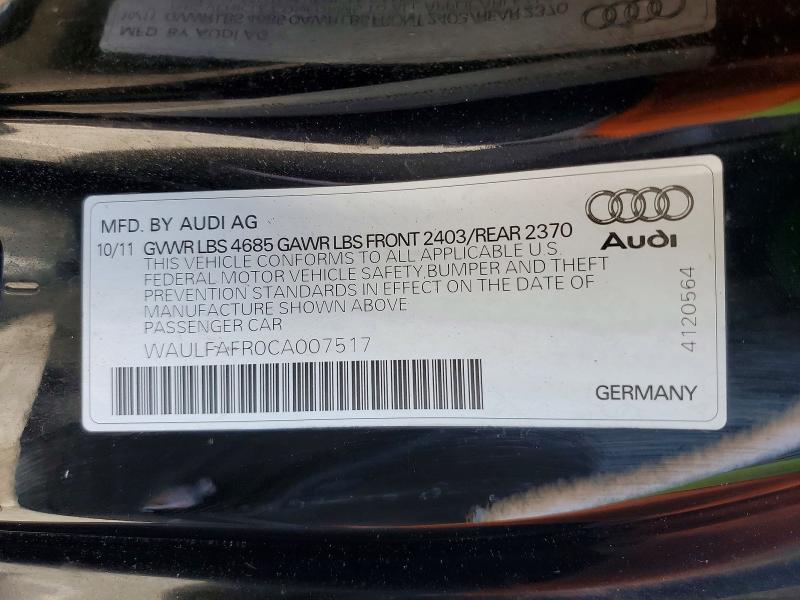 Продажа на аукционе авто 2012 Audi A5, vin: WAULFAFR0CA007517, номер лота: 47385676