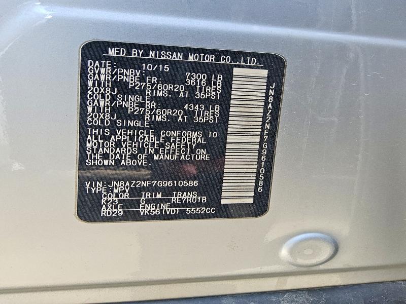 Aukcja sprzedaży 2016 Infiniti Qx80, vin: JN8AZ2NF7G9610586, numer aukcji: 49003616