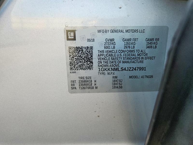 Продажа на аукционе авто 2018 Gmc Acadia, vin: 1GKKNMLS4JZ247991, номер лота: 79097745