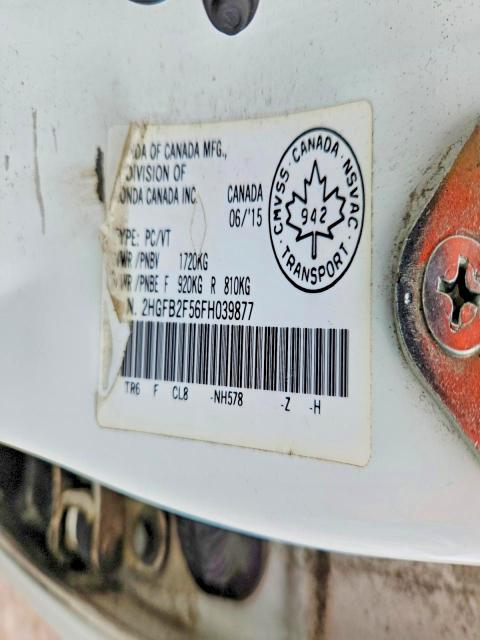 Aukcja sprzedaży 2015 Honda Civic, vin: 2HGFB2F56FH039877, numer aukcji: 79899435