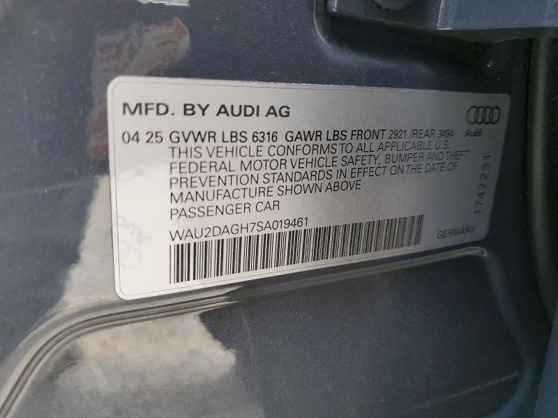Aukcja sprzedaży 2025 Audi A6 E-tron, vin: WAU2DAGH7SA019461, numer aukcji: 47976746