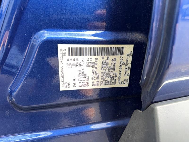 Aukcja sprzedaży 2022 Nissan Rogue, vin: 5N1BT3CBXNC697967, numer aukcji: 79990255