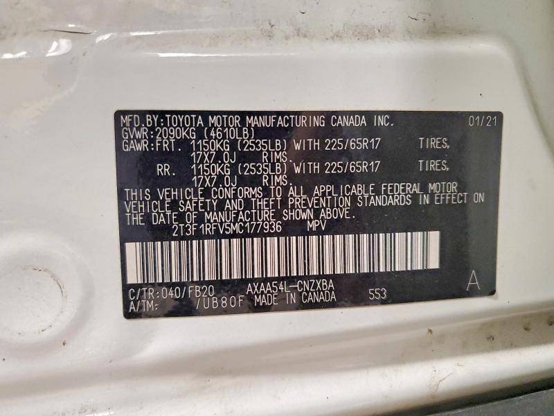 Aukcja sprzedaży 2021 Toyota Rav4, vin: 2T3F1RFV5MC177936, numer aukcji: 48351586