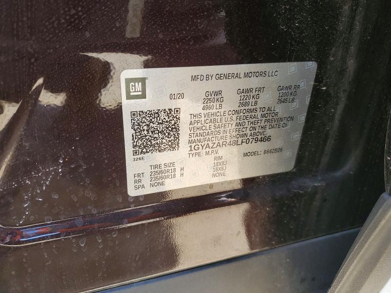 78381085 :رقم المزاد ، 1GYAZAR48LF079466 vin ، 2020 Cadillac Xt4 مزاد بيع