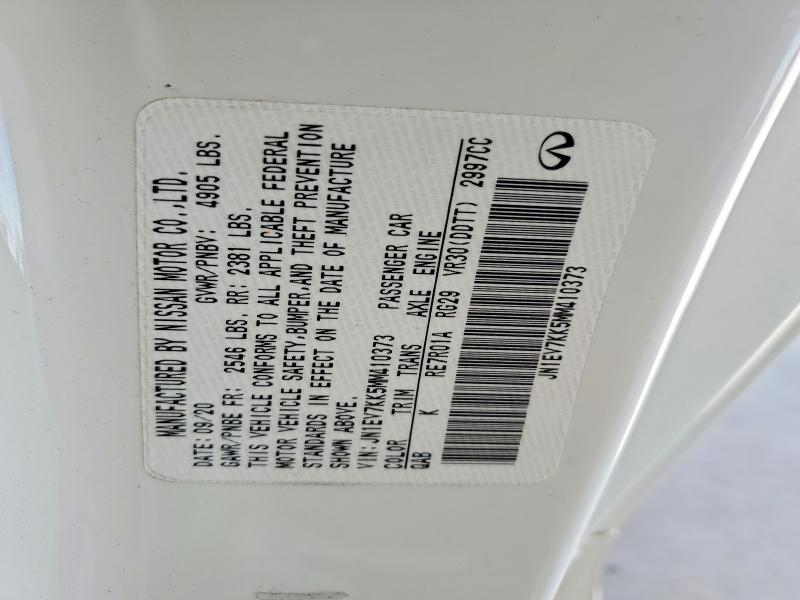 Продажа на аукционе авто 2021 Infiniti Q60, vin: JN1EV7KK5MM410373, номер лота: 46985296