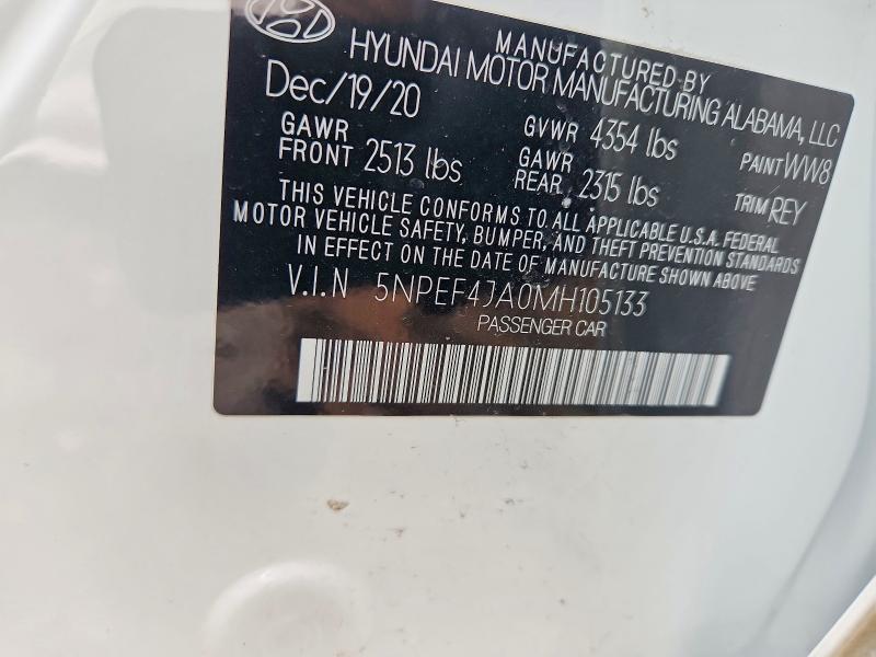 Продажа на аукционе авто 2021 Hyundai Sonata, vin: 5NPEF4JA0MH105133, номер лота: 79059745