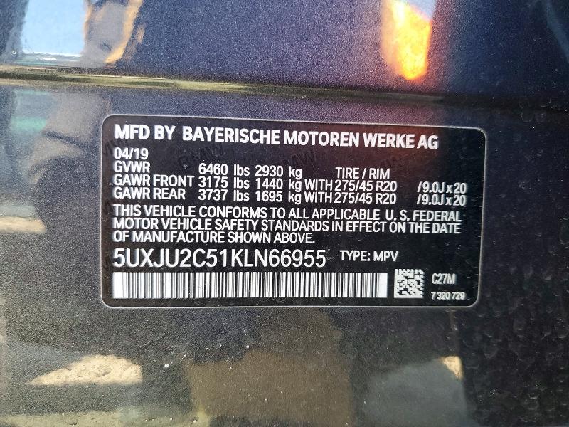 Продажа на аукционе авто 2019 Bmw X5, vin: 5UXJU2C51KLN66955, номер лота: 46728936