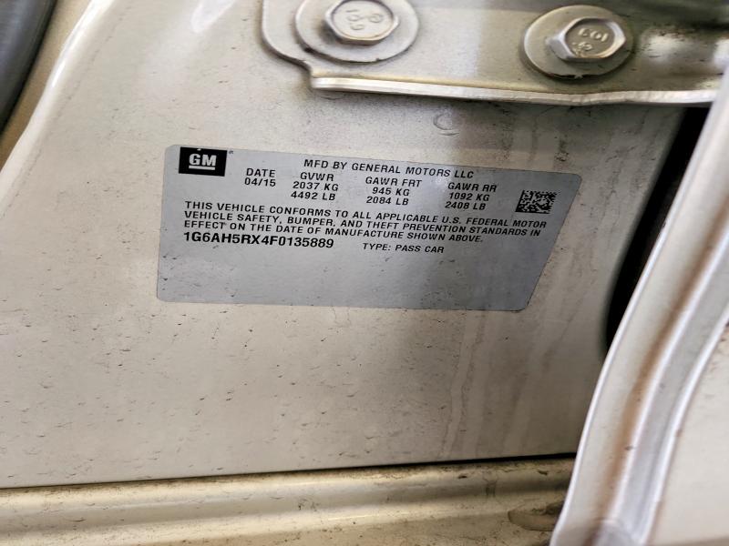 2015 Cadillac Ats მანქანა იყიდება აუქციონზე, vin: 1G6AH5RX4F0135889, აუქციონის ნომერი: 46547686