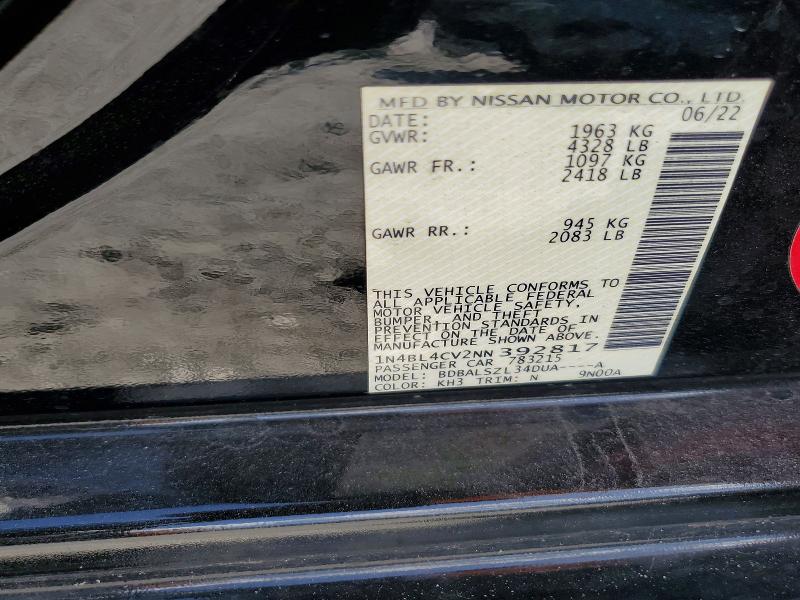 Aukcja sprzedaży 2022 Nissan Altima, vin: 1N4BL4CV2NN392817, numer aukcji: 41985406