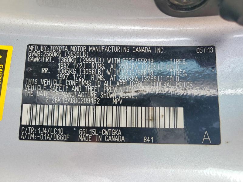 79932925 :رقم المزاد ، 2T2BK1BA6DC209152 vin ، 2013 Lexus Rx 350 مزاد بيع