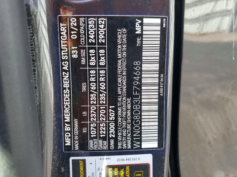 Auction sale of the 2020 Mercedes-benz Glc, vin: W1N0G8DB3LF794668, lot number: 79457155