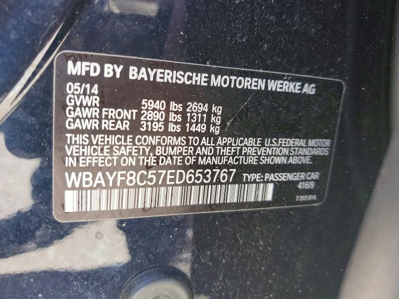 Продажа на аукционе авто 2014 Bmw 750, vin: WBAYF8C57ED653767, номер лота: 46551916