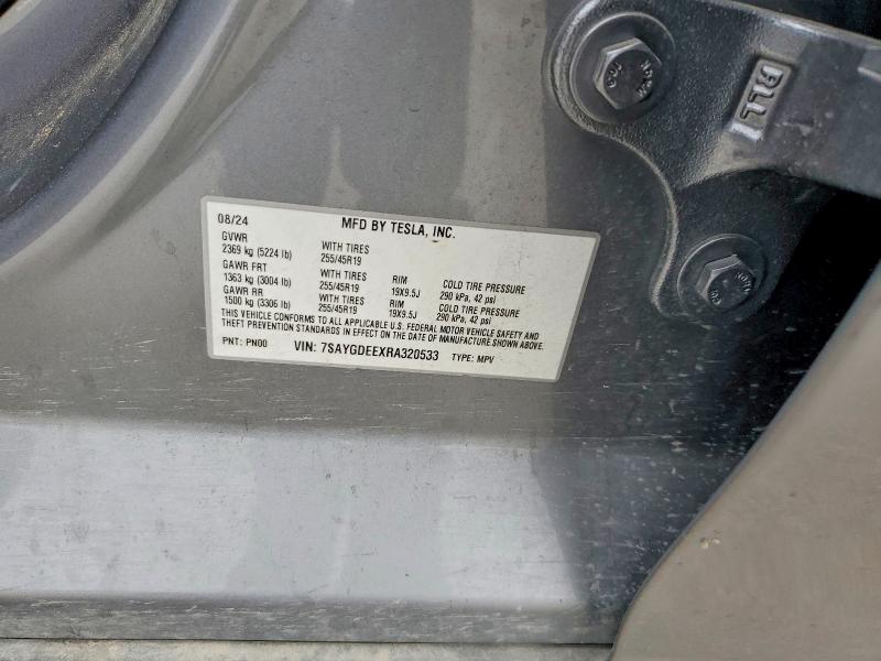 47414486 :رقم المزاد ، 7SAYGDEEXRA320533 vin ، 2024 Tesla Model Y مزاد بيع