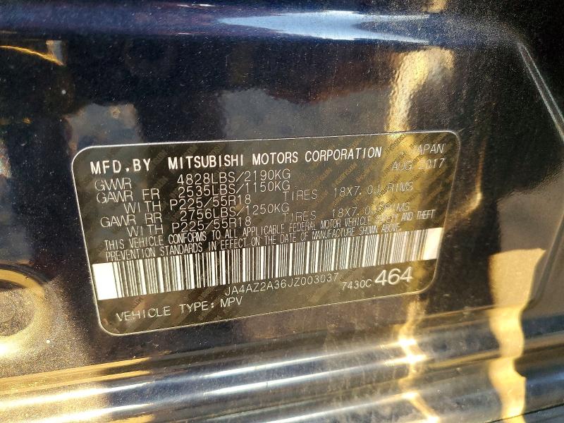 Продаж на аукціоні авто 2018 Mitsubishi Outlander, vin: JA4AZ2A36JZ003037, номер лоту: 46370106
