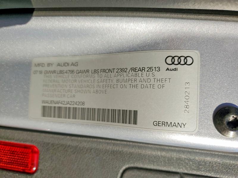 Продажа на аукционе авто 2018 Audi A4, vin: WAUENAF42JA224208, номер лота: 46825706