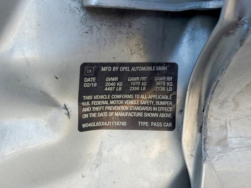 Продаж на аукціоні авто 2018 Buick Regal, vin: W04GL6SX4J1114740, номер лоту: 46123086