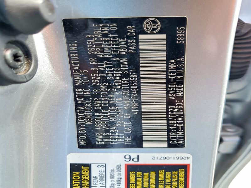 Продажа на аукционе авто 2016 Toyota Camry, vin: 4T1BF1FK4GU535871, номер лота: 48131006