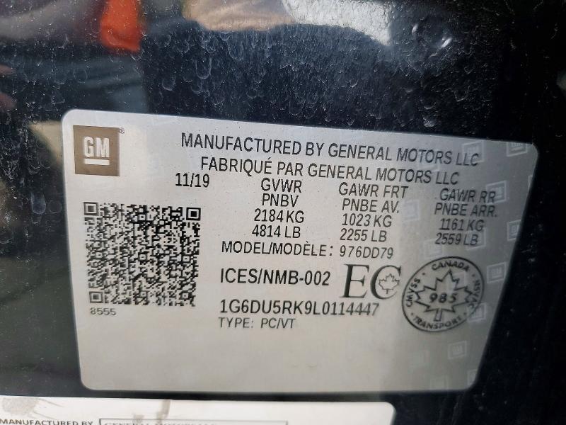 2020 Cadillac Ct5 მანქანა იყიდება აუქციონზე, vin: 1G6DU5RK9L0114447, აუქციონის ნომერი: 46213536