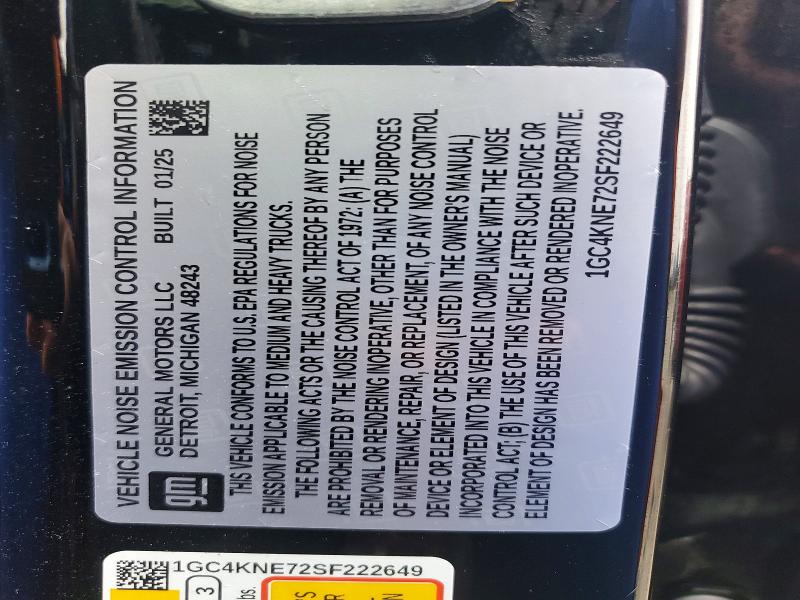2025 Chevrolet Silverado მანქანა იყიდება აუქციონზე, vin: 1GC4KNE72SF222649, აუქციონის ნომერი: 79619425