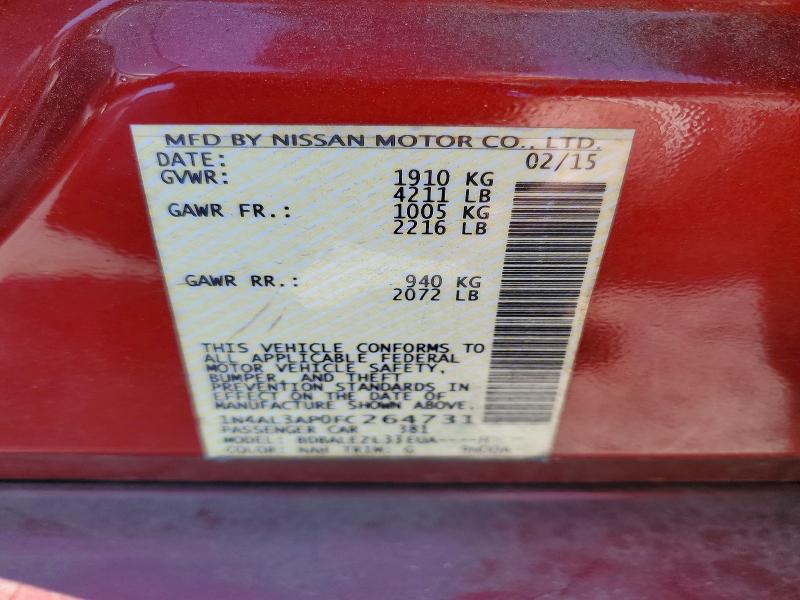Aukcja sprzedaży 2015 Nissan Altima, vin: 1N4AL3AP0FC264731, numer aukcji: 46042056