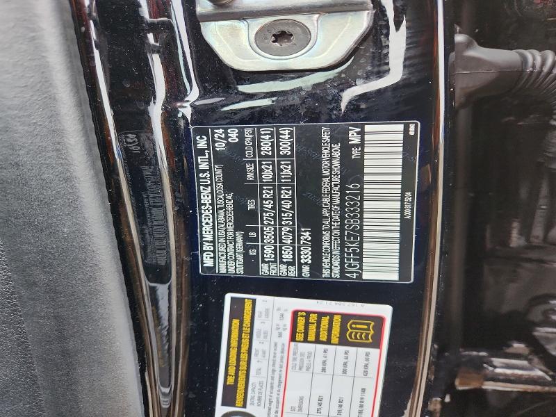 2025 Mercedes-benz Gls მანქანა იყიდება აუქციონზე, vin: 4JGFF5KE7SB333216, აუქციონის ნომერი: 45677566