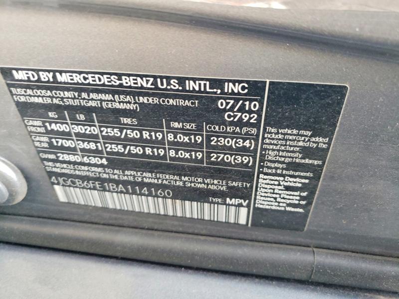Продажа на аукционе авто 2011 Mercedes-benz R, vin: 4JGCB6FE1BA114160, номер лота: 48015886