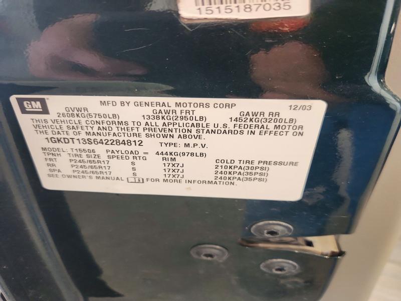 Продажа на аукционе авто 2004 Gmc Envoy, vin: 1GKDT13S642284812, номер лота: 47126626