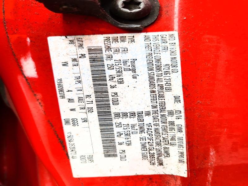 45763436 :رقم المزاد ، 1FADP3F2XGL285926 vin ، 2016 Ford Focus مزاد بيع