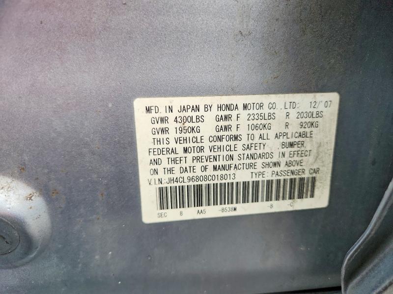 Продажа на аукционе авто 2008 Acura Tsx, vin: JH4CL96808C018013, номер лота: 45791716