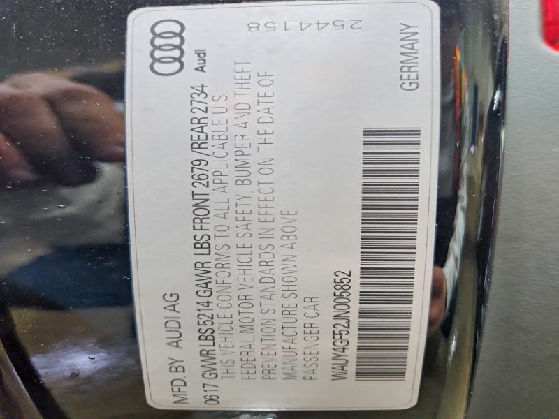 Aukcja sprzedaży 2018 Audi S5, vin: WAUY4GF52JN005852, numer aukcji: 47705836