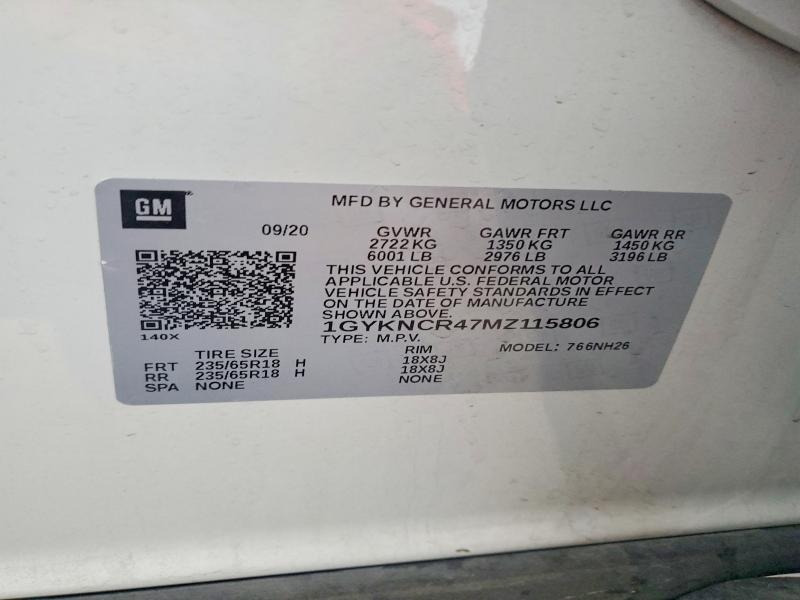 2021 Cadillac Xt5 მანქანა იყიდება აუქციონზე, vin: 1GYKNCR47MZ115806, აუქციონის ნომერი: 41755366