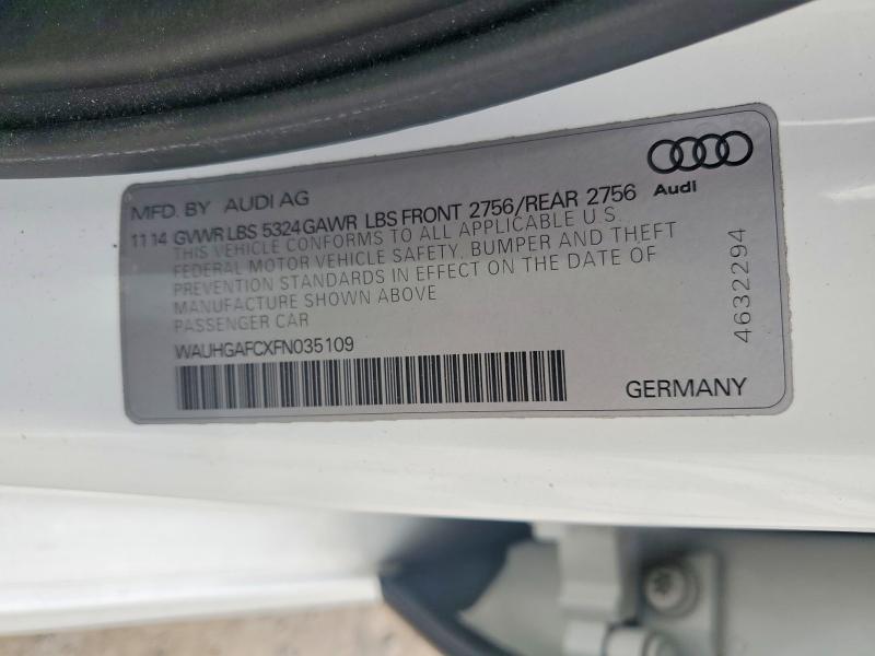 Продажа на аукционе авто 2015 Audi A6, vin: WAUHGAFCXFN035109, номер лота: 46764296