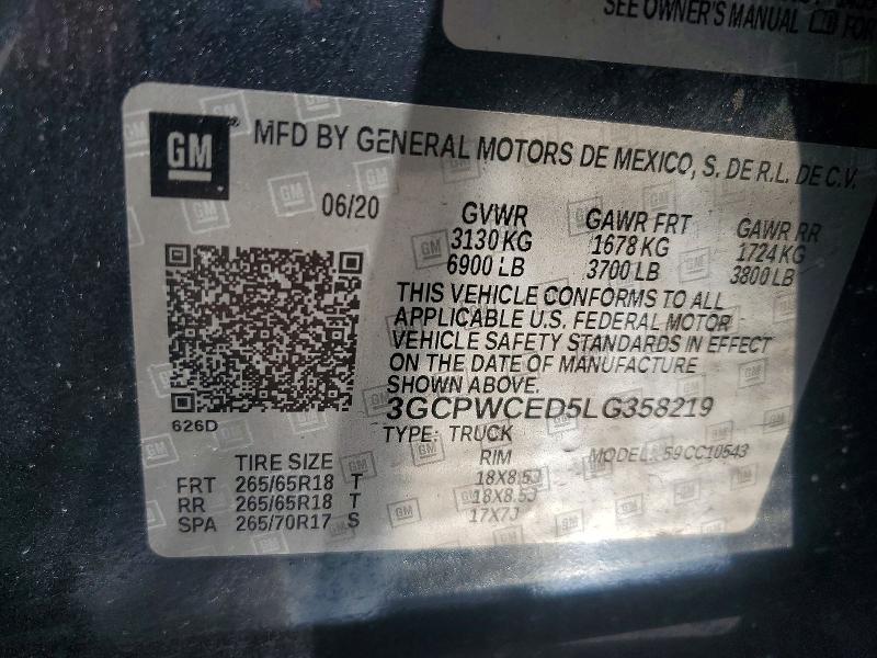 Aukcja sprzedaży 2020 Chevrolet Silverado, vin: 3GCPWCED5LG358219, numer aukcji: 45473686
