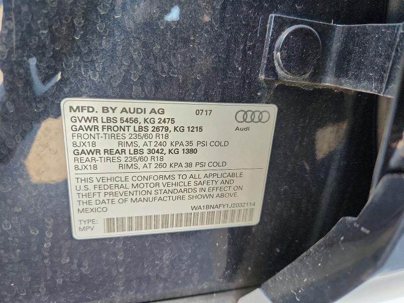 Продажа на аукционе авто 2018 Audi Q5, vin: WA1BNAFY1J2032114, номер лота: 47269236