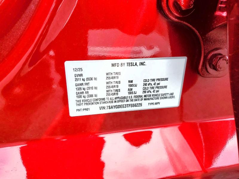 Aukcja sprzedaży 2026 Tesla Model Y, vin: 7SAYGDEE3TF556225, numer aukcji: 46638376