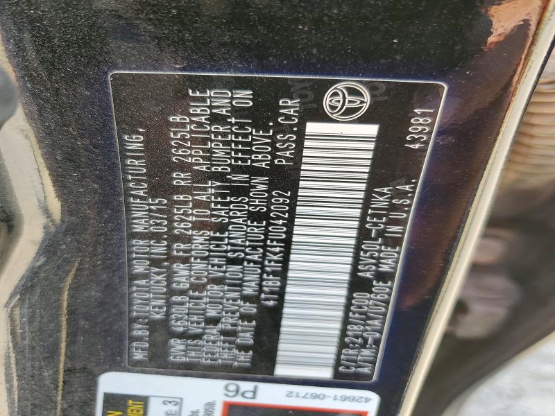 Aukcja sprzedaży 2015 Toyota Camry, vin: 4T1BF1FK4FU042092, numer aukcji: 47623346