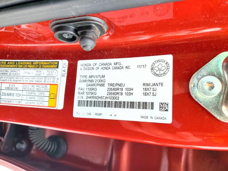 Aukcja sprzedaży 2018 Honda Cr-v, vin: 2HKRW2H57JH103003, numer aukcji: 41762556