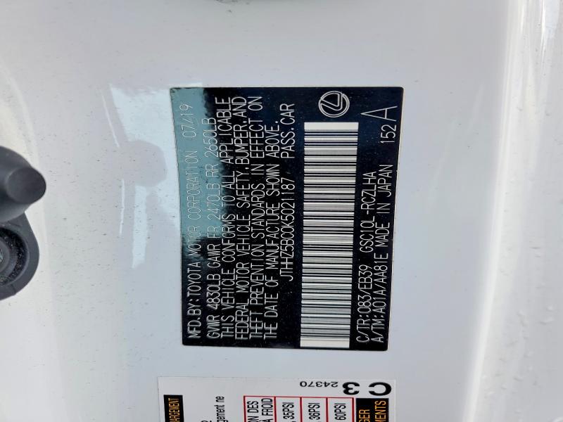 Продажа на аукционе авто 2019 Lexus Rc 350, vin: JTHHZ5BC0K5021187, номер лота: 48243096