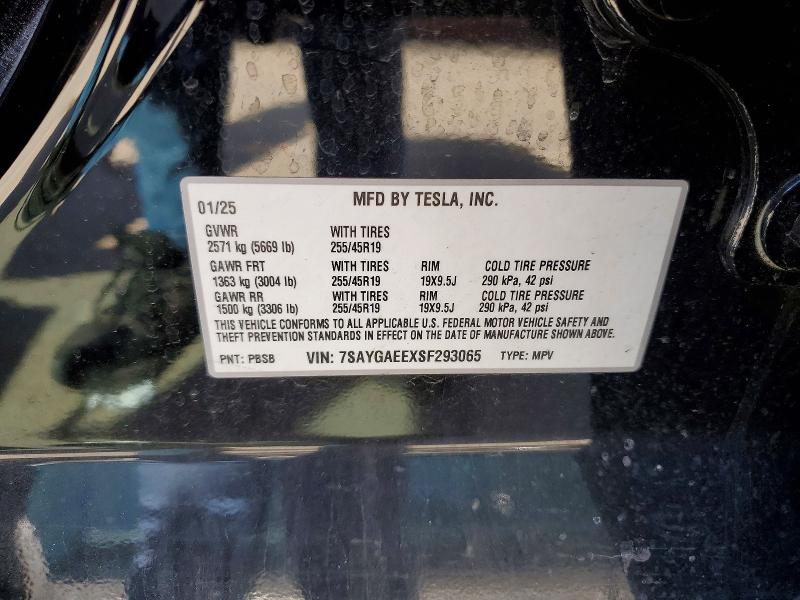 2025 Tesla Model Y მანქანა იყიდება აუქციონზე, vin: 7SAYGAEEXSF293065, აუქციონის ნომერი: 47330826