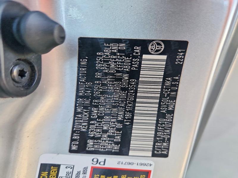 Aukcja sprzedaży 2016 Toyota Camry, vin: 4T1BF1FK7GU243549, numer aukcji: 47238746