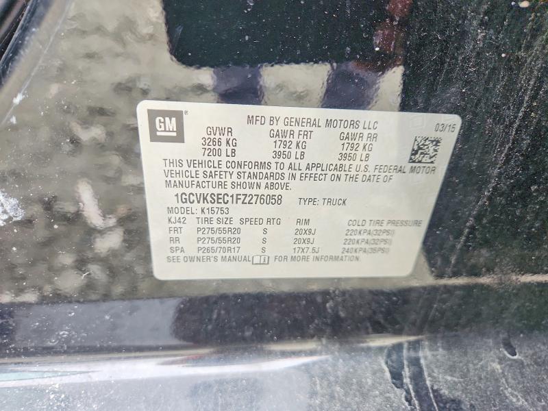 47560326 :رقم المزاد ، 1GCVKSEC1FZ276058 vin ، 2015 Chevrolet Silverado مزاد بيع