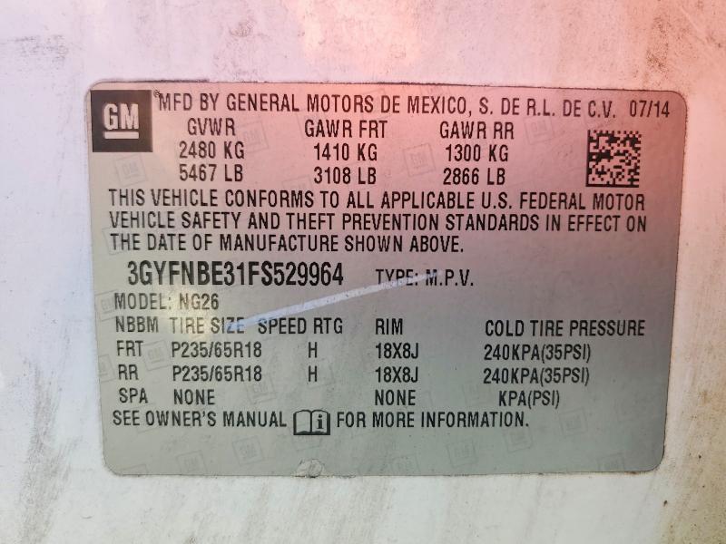 Aukcja sprzedaży 2015 Cadillac Srx, vin: 3GYFNBE31FS529964, numer aukcji: 46484006