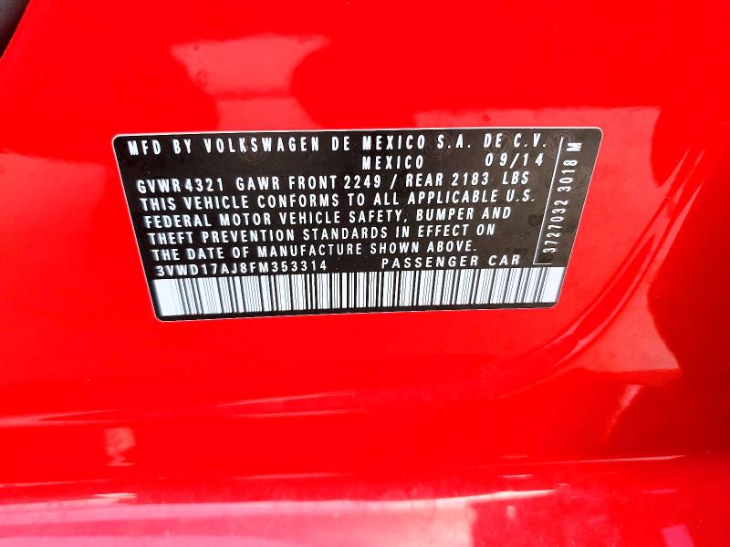 Продажа на аукционе авто 2015 Volkswagen Jetta, vin: 3VWD17AJ8FM353314, номер лота: 79560415